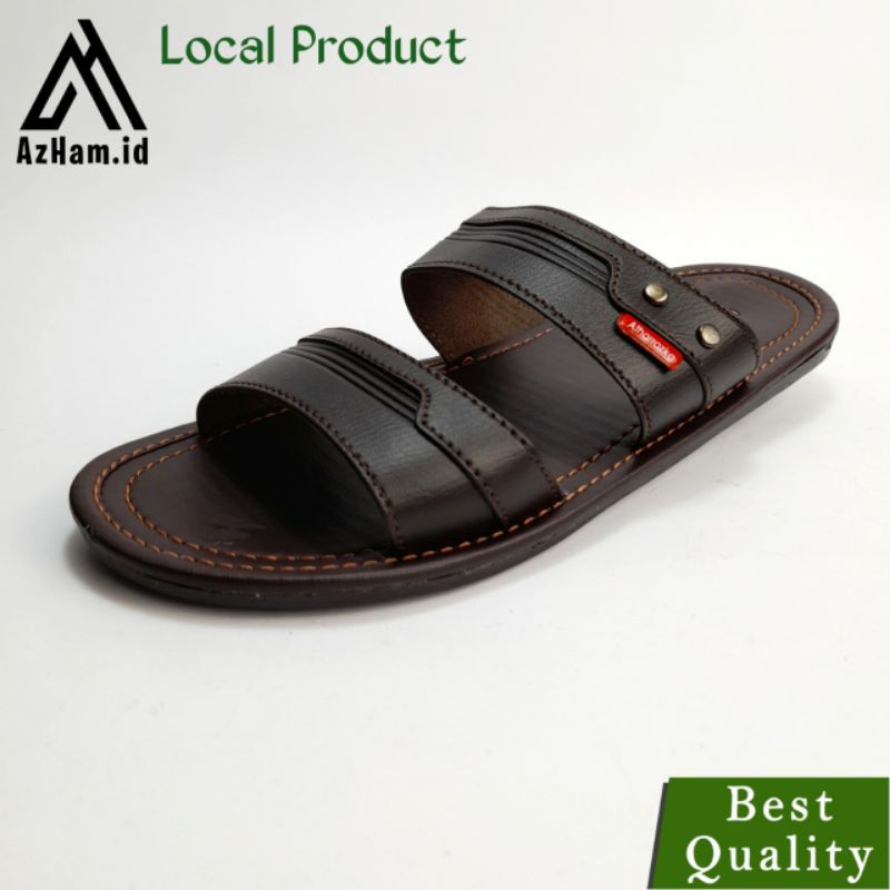 Sandal Kulit Pria | Sandal Slop kulit | Sandal Slop Pria (ban dua)-4