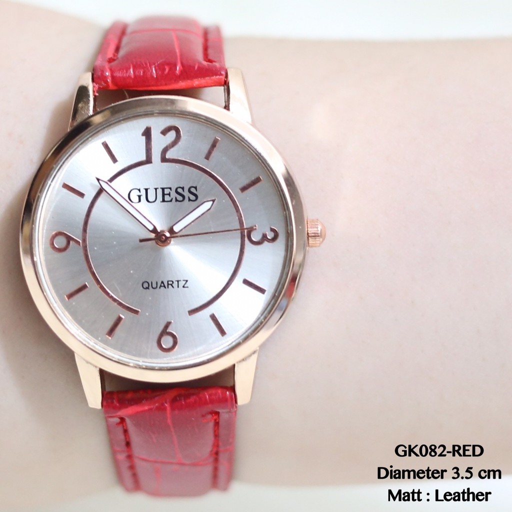 Jam tangan guess wanita tali kulit grosir termurah import GK082