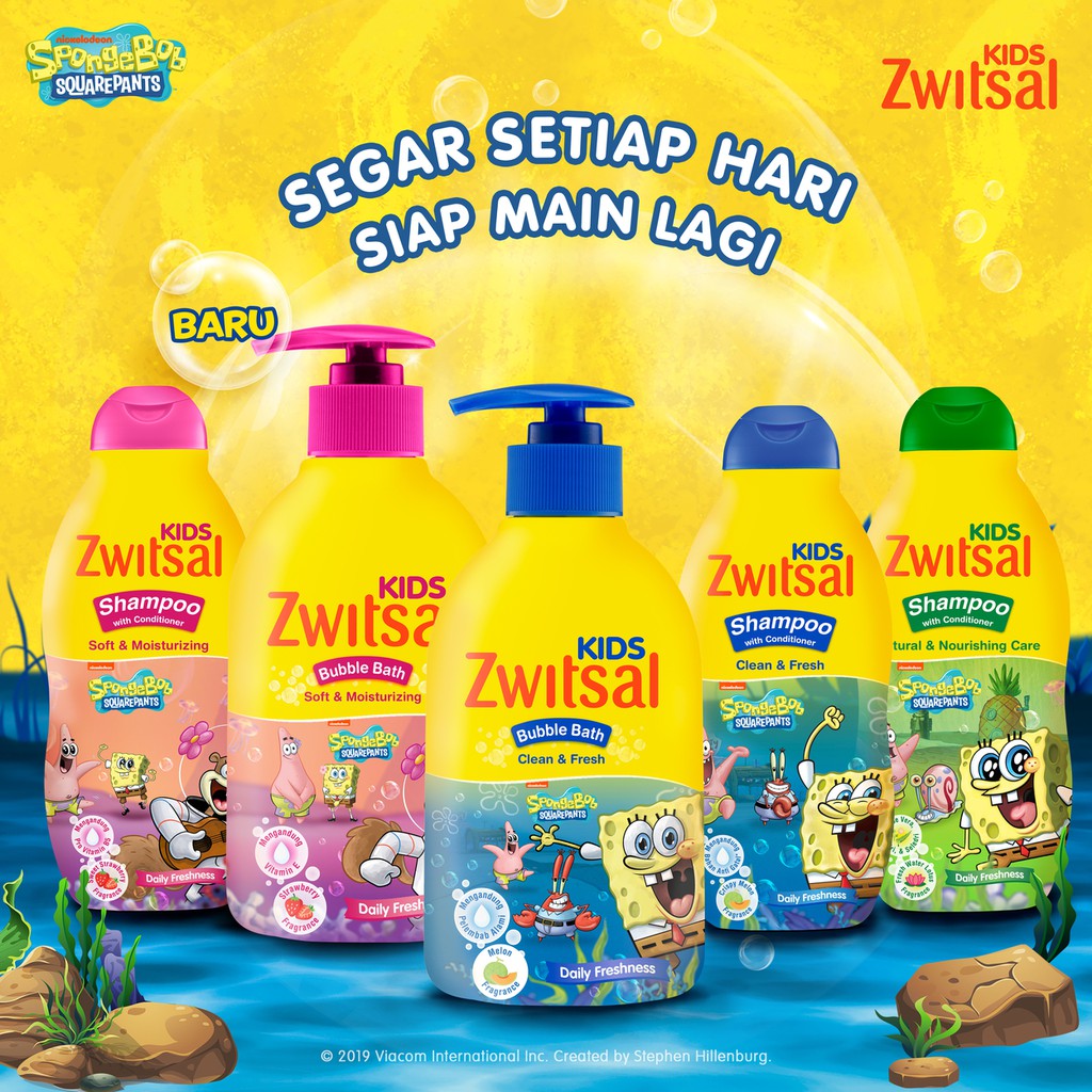 ★ BB ★  Zwitsal Kids Bubble Bath Blue Clean &amp; Fresh 280 ml