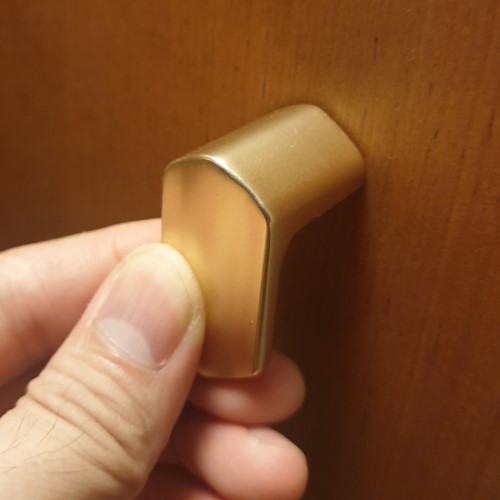 Gold Handle Emas Hexagon Lonjong Nordic Scandinavia Brass Brushed Gagang Laci