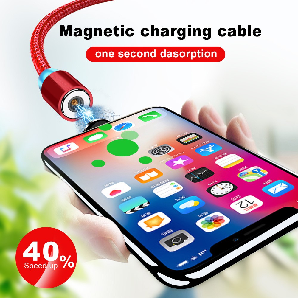 Kabel Data / Charger Micro USB Magnetik Fast Charging untuk iPhone / Huawei / oppo / Xiaomi