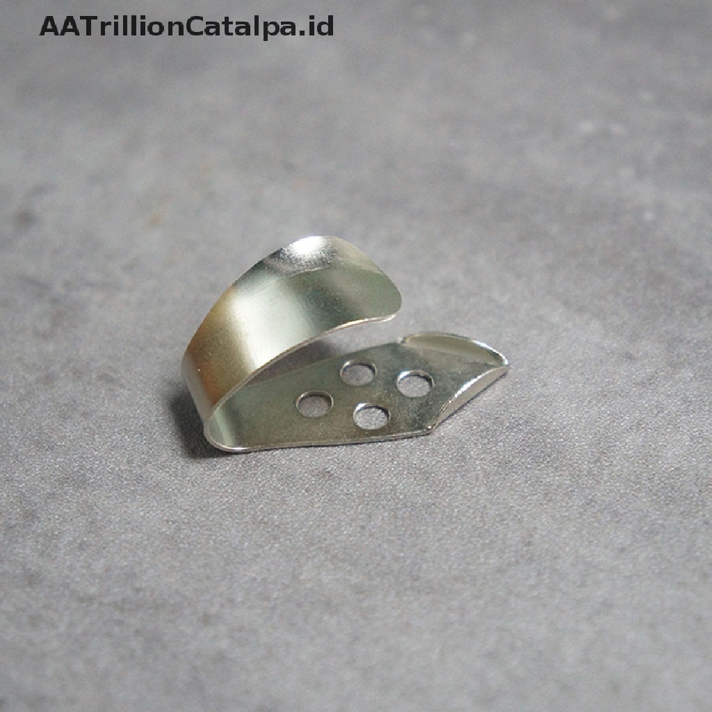 Aatrillioncatalpa 4pcs Pick Plectrum Gitar Akustik Bahan Stainless Steel Adjustable