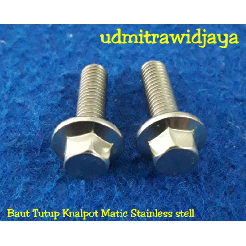 Baut Tutup Knalpot Matic Vario Beat Scoopy Nmax PCX baut flange stainless baut kunci 10 panjang 2cm