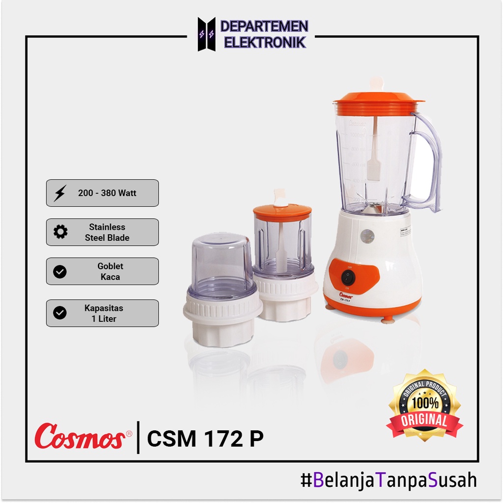 Blender COSMOS CB 172 P [ JAR PLASTIK 1 LITER ] MURAH BANGET / GARANSI RESMI