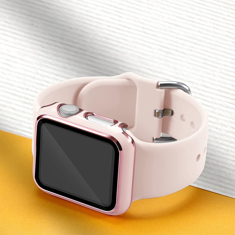 Case Pelindung Layar Tempered Glass PC 45mm 41mm 44mm 40mm 42mm 38mm Untuk iWatch series 8 7 6 5 4 SE