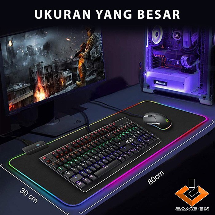 MOUSE PAD / ALAS MOUSE GAMING LED RGB PANJANG 80 X 30CM