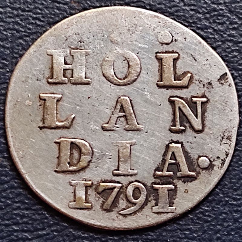 Uang Koin Perak Kuno 2 Stuivers Hollandia Tahun 1791 Silver Coin