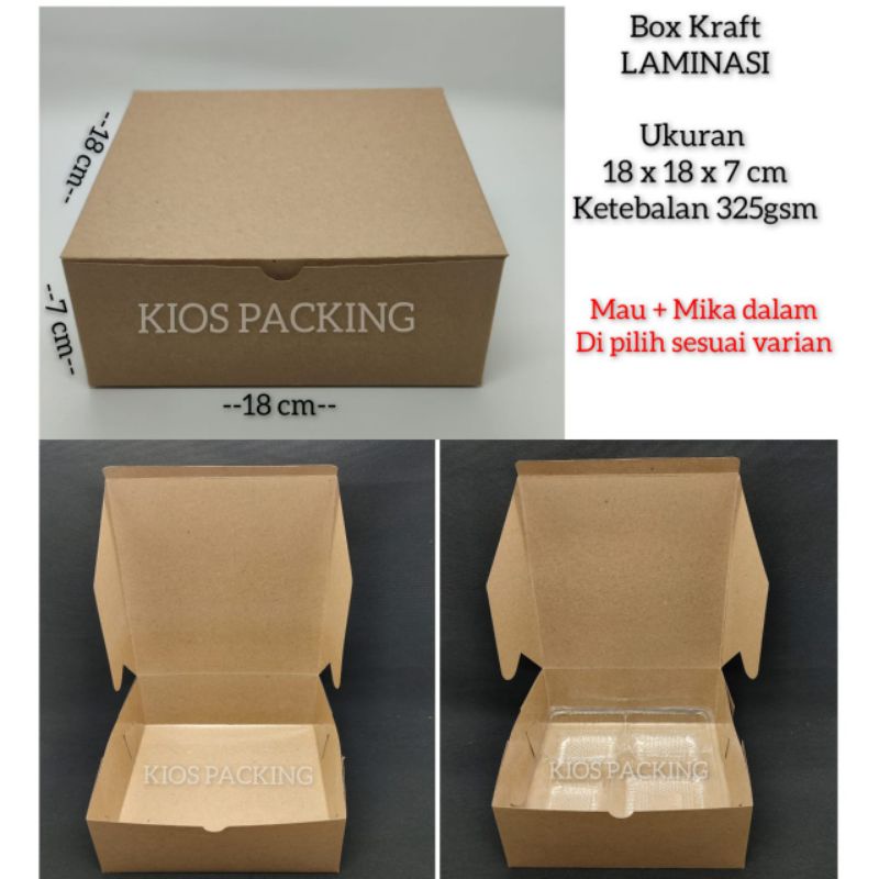 

Box Kraft Laminasi 18x18 | Kotak Nasi | Dus Kemasan Makanan 18 x 18 Coklat