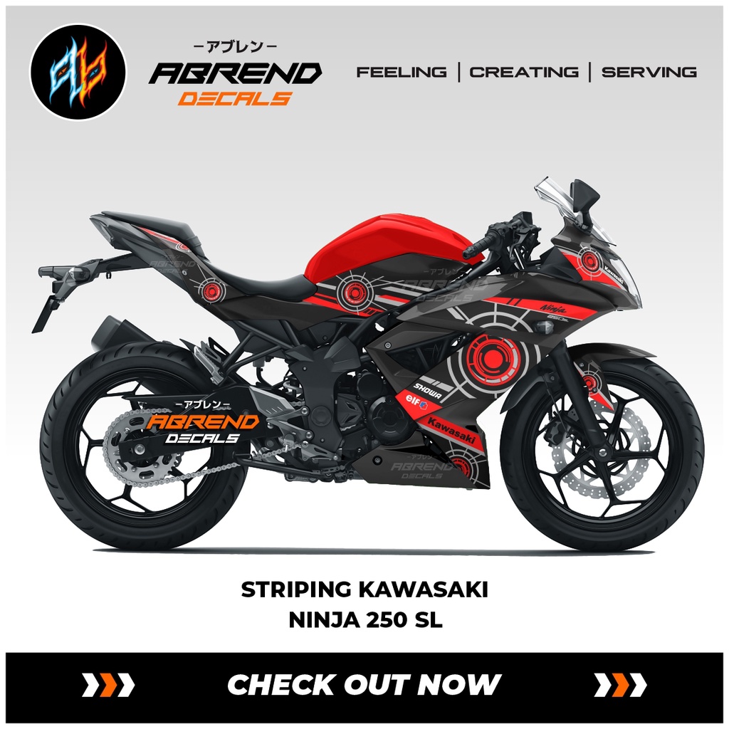 Jual Striping Ninja Mono Sl Sunmoon Stiker Motor Kawasaki Ninja Sl Desain Custom Shopee