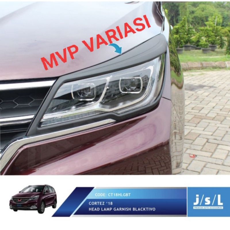 JSL Garnis Lampu Depan Wuling Cortez Hitam Head Lamp Garnish Blacktivo