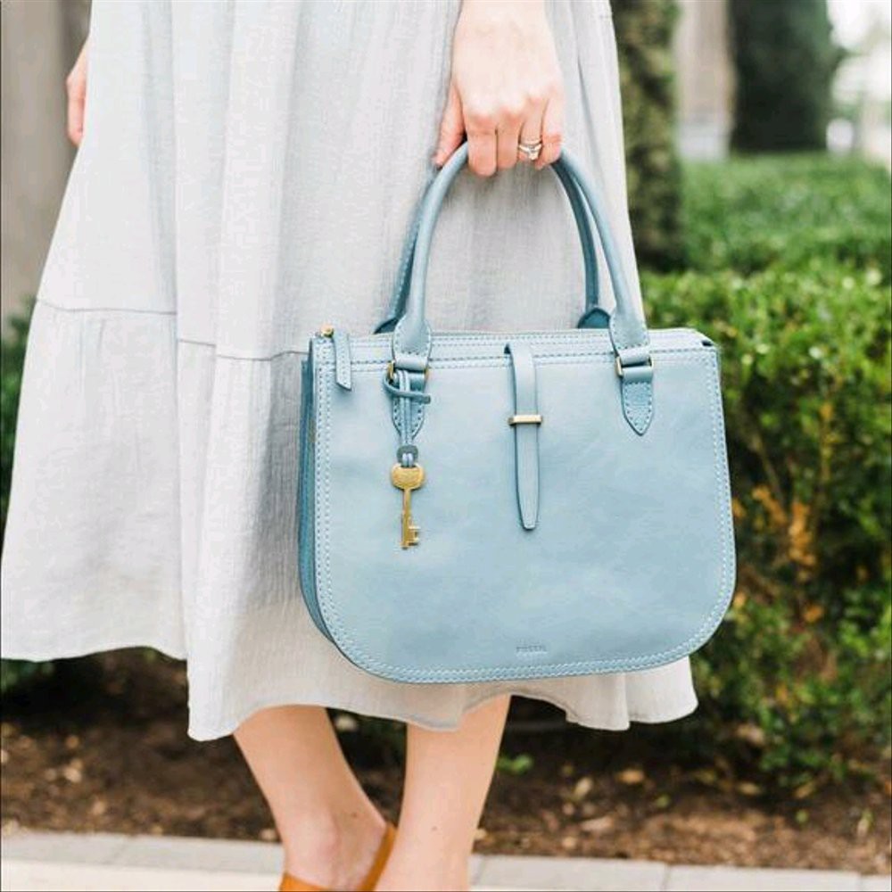 Tas Fossil ryder M medium horizon Blue pplv original Diskon