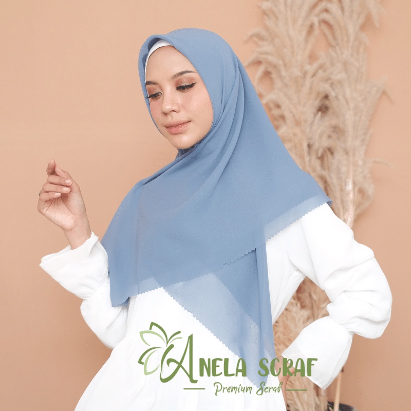 Bella Lasercut - Hijab Kerudung Segiempat Voal Laser Cut / Krudung Bella Pollycotton Laser Premium / Basic Polos Lasercut-WARDAH