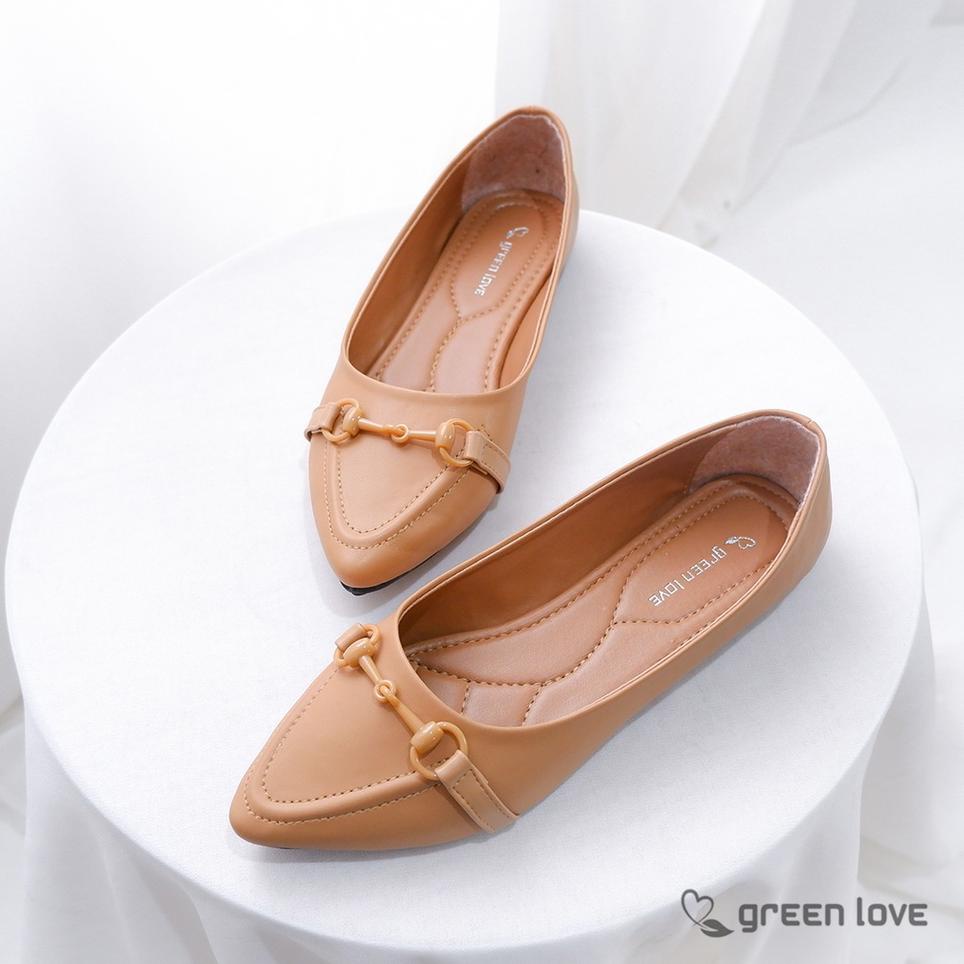 Terbaru.. Green Love Sepatu Flat JULY