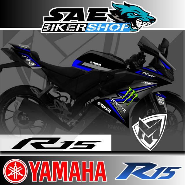 STRIPING STICKER STIKER R15 V3 MONSTER ENERGY 3