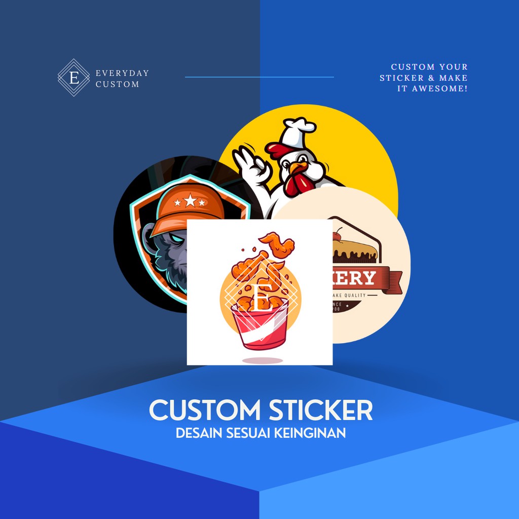 

Cetak Custom Stiker Chromo Satuan Bulat / Kotak Label Makanan Print Kemasan Laminasi Anti Luntur