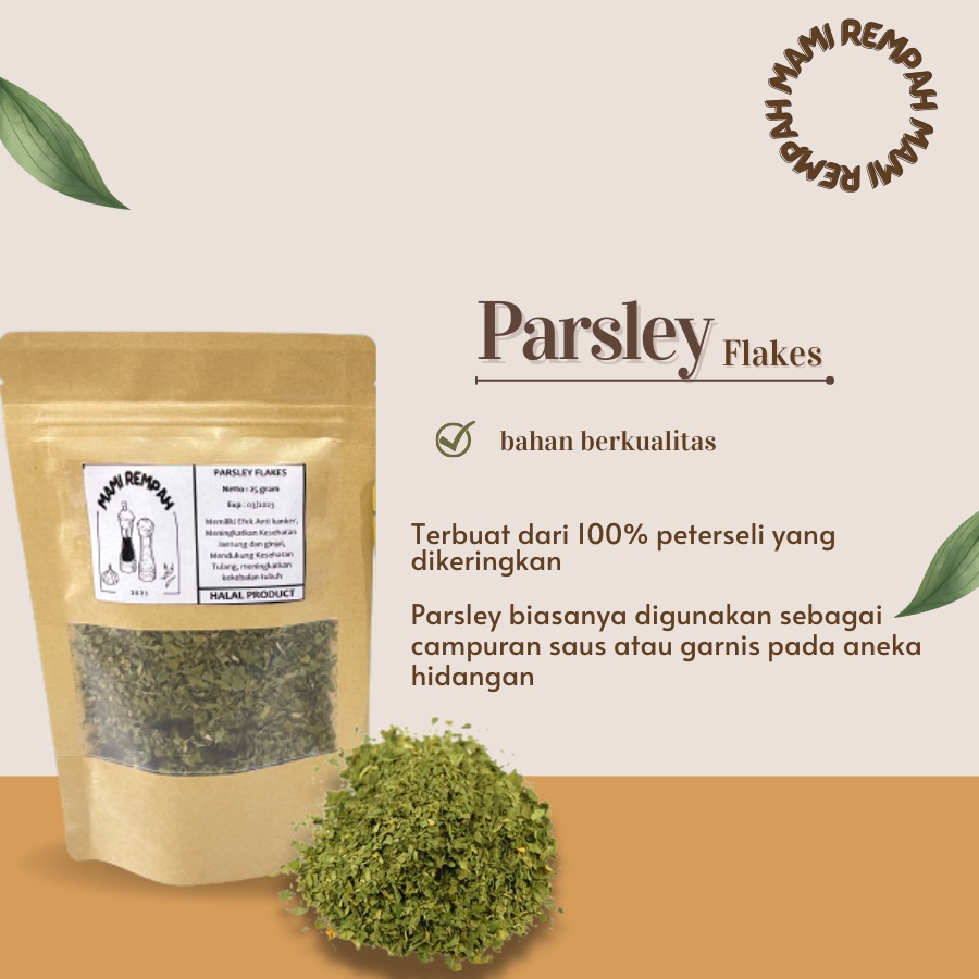 

PARSLEY FLAKES / PARSLEY KERING / PETERSELI 50 gram