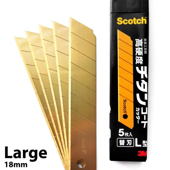 

Refill Cutter Emas, Scotch 3M 18mm Titanium Blade Besar