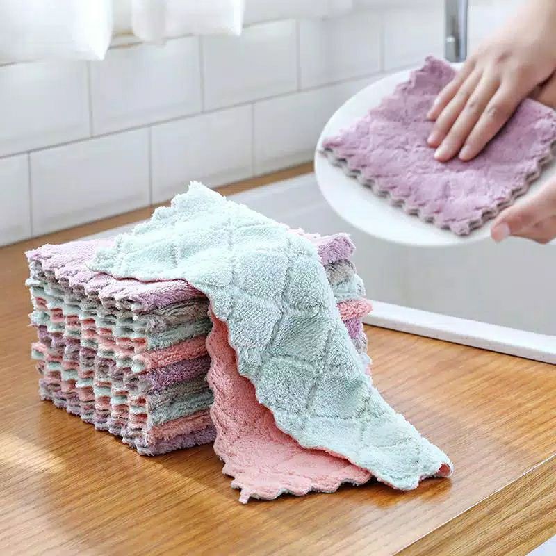 Ready Kitchen Dish Towel Coral Fleece Lap Dapur Shabby