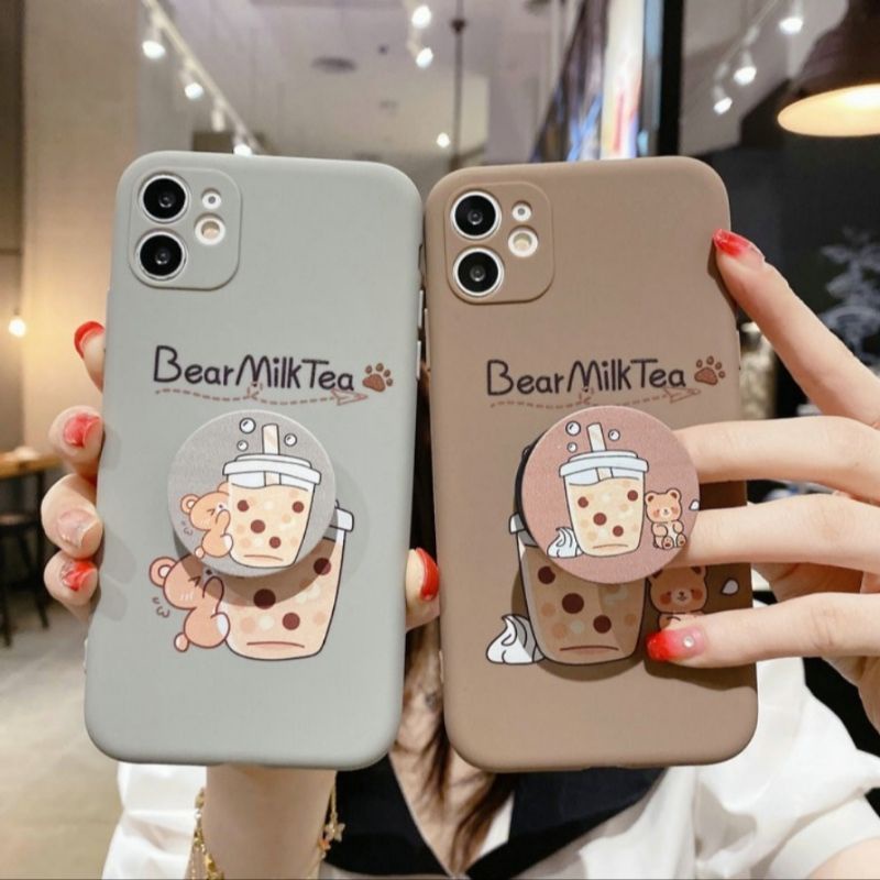 Soft Case With Popsocket Oppo A3s A5s A7 A12 A15 F9 A54 Reno 5