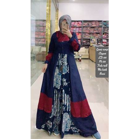 Gamis Inayah Terbaru Replika Esme Tunika Dannis Bahan Toyobo Gamis remaja wanita simpel kasual gamis