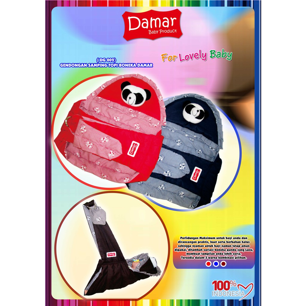 Gendongan samping topi boneka damar-gendongan samping murah-gendongan terbaru DG002