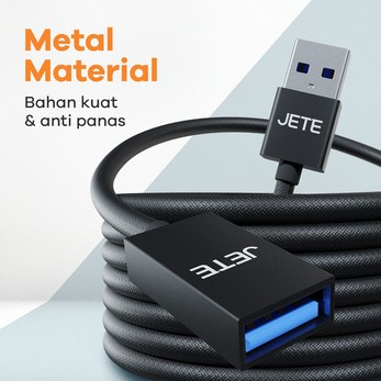 USB Extension 1M  USB 3.0  Up to 5Gbps Kabel JETE X9 Compatible with Mouse Flashdisk Komputer and Laptop - Konverter Usb - Garansi 2 Tahun