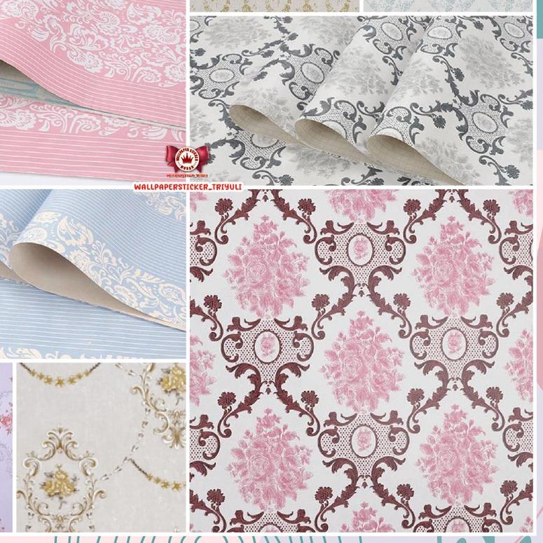WALLPAPER DINDING RUANG TAMU 45CM X 10M WALLSTICKER WALPAPER STIKER DINDING WALPEPER BATIK MERAH