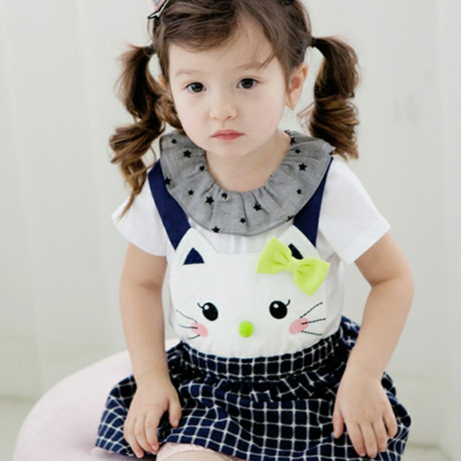 Baju atasan anak kaos berkerah anak perempuan toddler