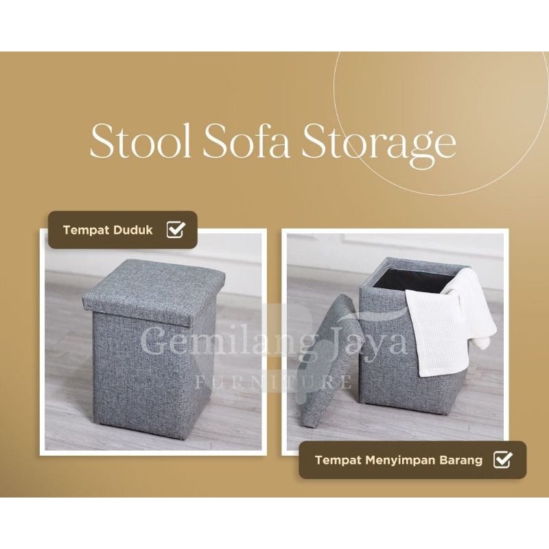 Stool Sofa Storage / Kursi Stool kotak