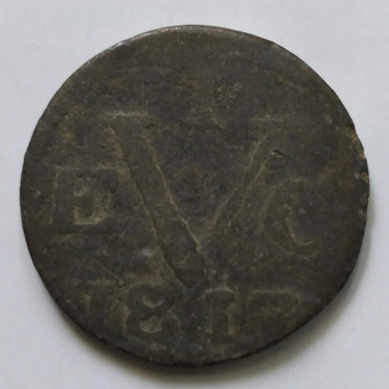 Koin Kuno Timah British East Indies 1 Doit Java VEIC 1813