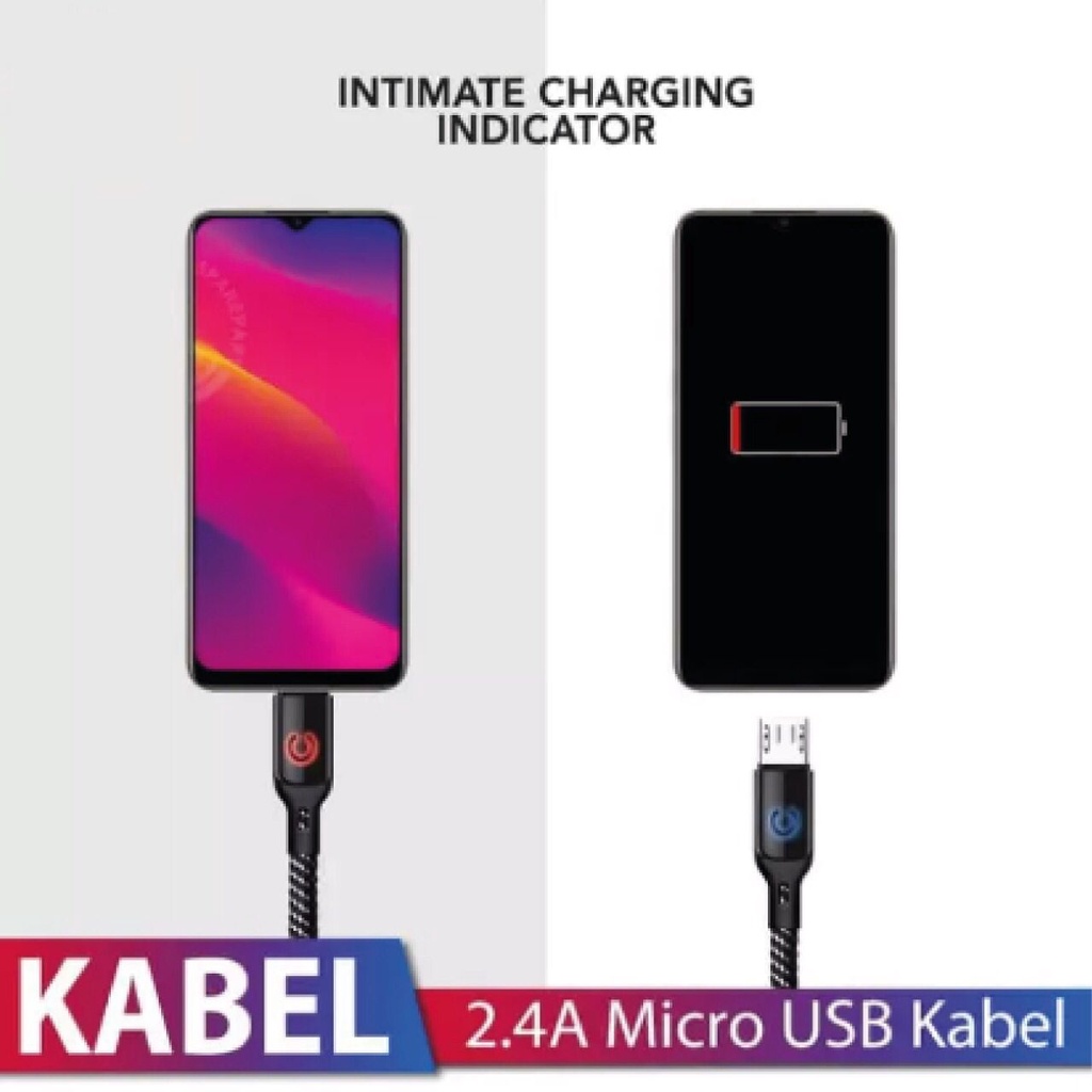 Kabel Data Evo KIRSITE 2.4A 1000mm Data Lamp Cable Charger Handphone Fast Charging OCEANMART OCEAN MART Aksesoris HP Murah Grosir