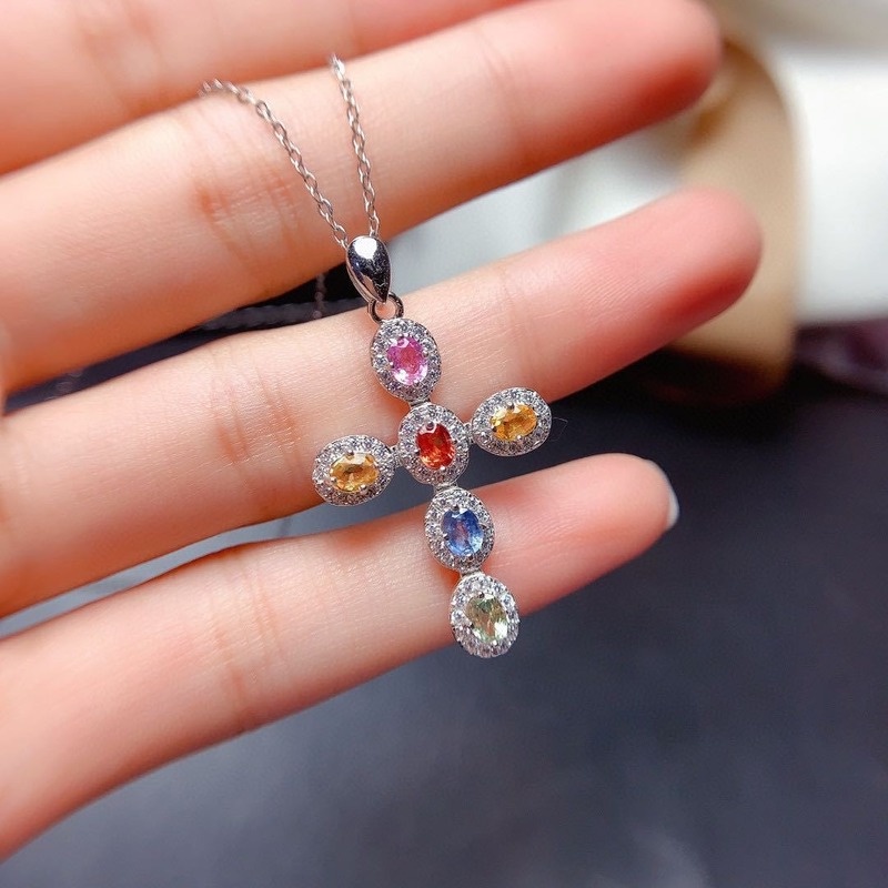 Natural Color Sri Lankan Sapphire Necklace