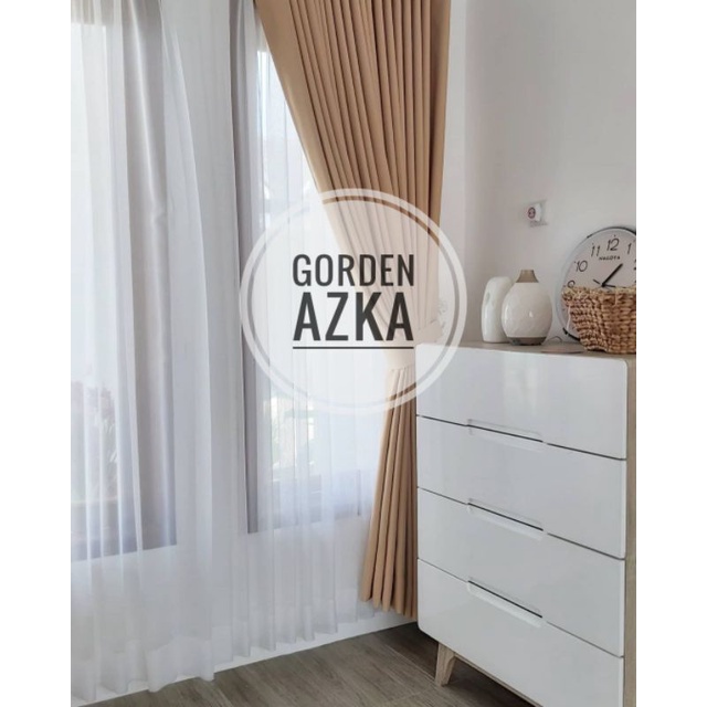 Vitrase gorden polos putih Bahan voil import grade A untuk dalaman jendela minimalis