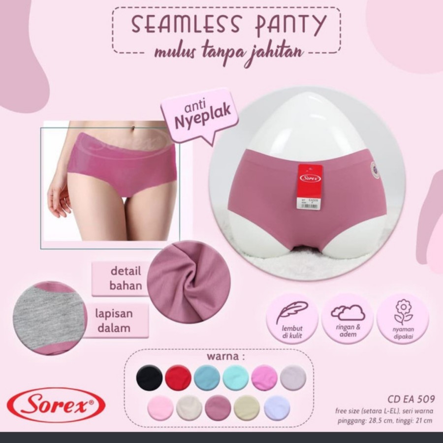 CELANA DALAM WANITA SEAMLESS TANPA JAHITAN  SOREX EA 510 ; EA 522