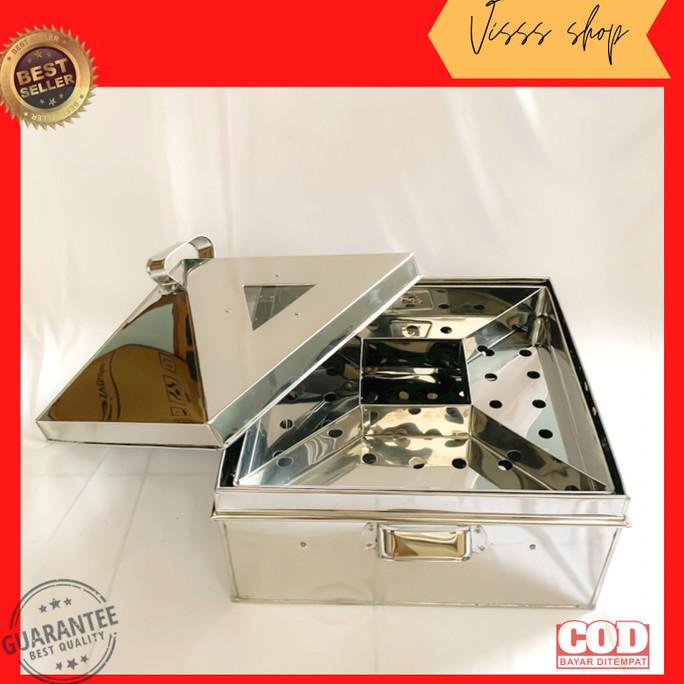 ;&;&;&;&] Klakat Kukusan Baso Kotak Stainless Panci Dimsum Bakwan Sekat 4