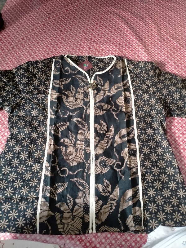 Atasan Batik Wanita Blouse Batik Dua Putri  S-m-l-xl-xxl-3l-4l-5l  Daun Kembar