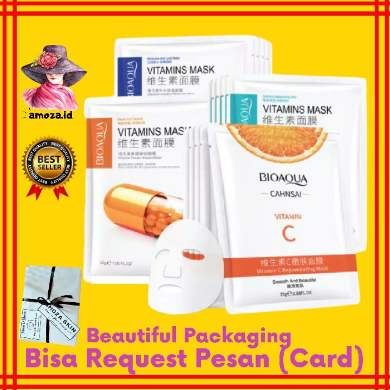 BIOAQUA MASK |BIOAQUA VITAMIN  ICE CREAM MASK | BIOAQUA VIT C MASK| SHEET MASK | MASKER WAJAH VIT C
