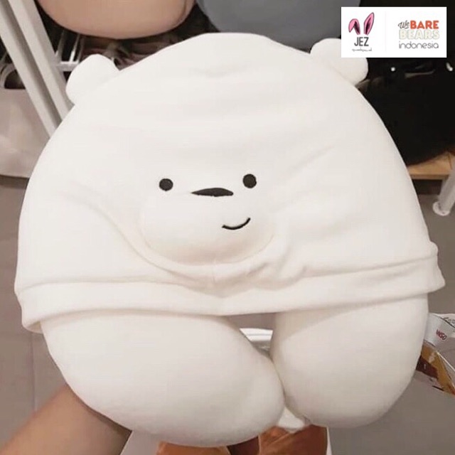 we bare bears bantal leher neck pillow travelling bantal pesawat travel pillow panda grizz ice bear