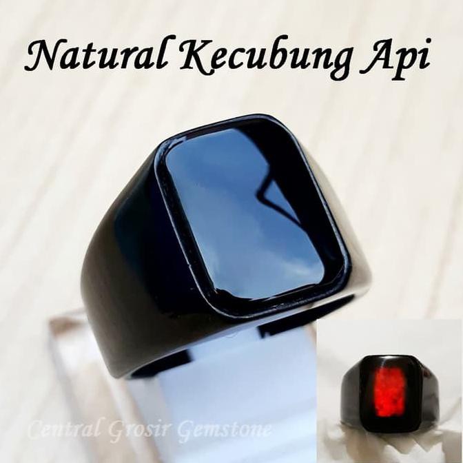 Cincin Batu Keren Natural Kecubung Api Yaman Wulung Api Asli Aceh BERMUTU