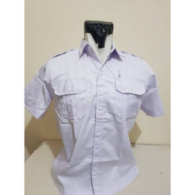 KEMEJA PDL PDH POLOS LENGAN PENDEK / BIRU - PUTUH -HITAM