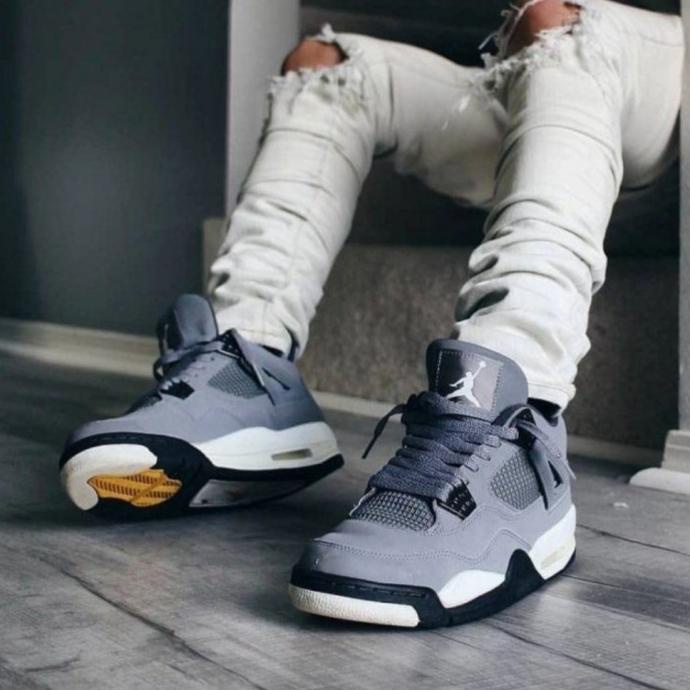 SEPATU BASKET AIR JORDAN RETRO 4 COOL GREY PREMIUM QUALITY
