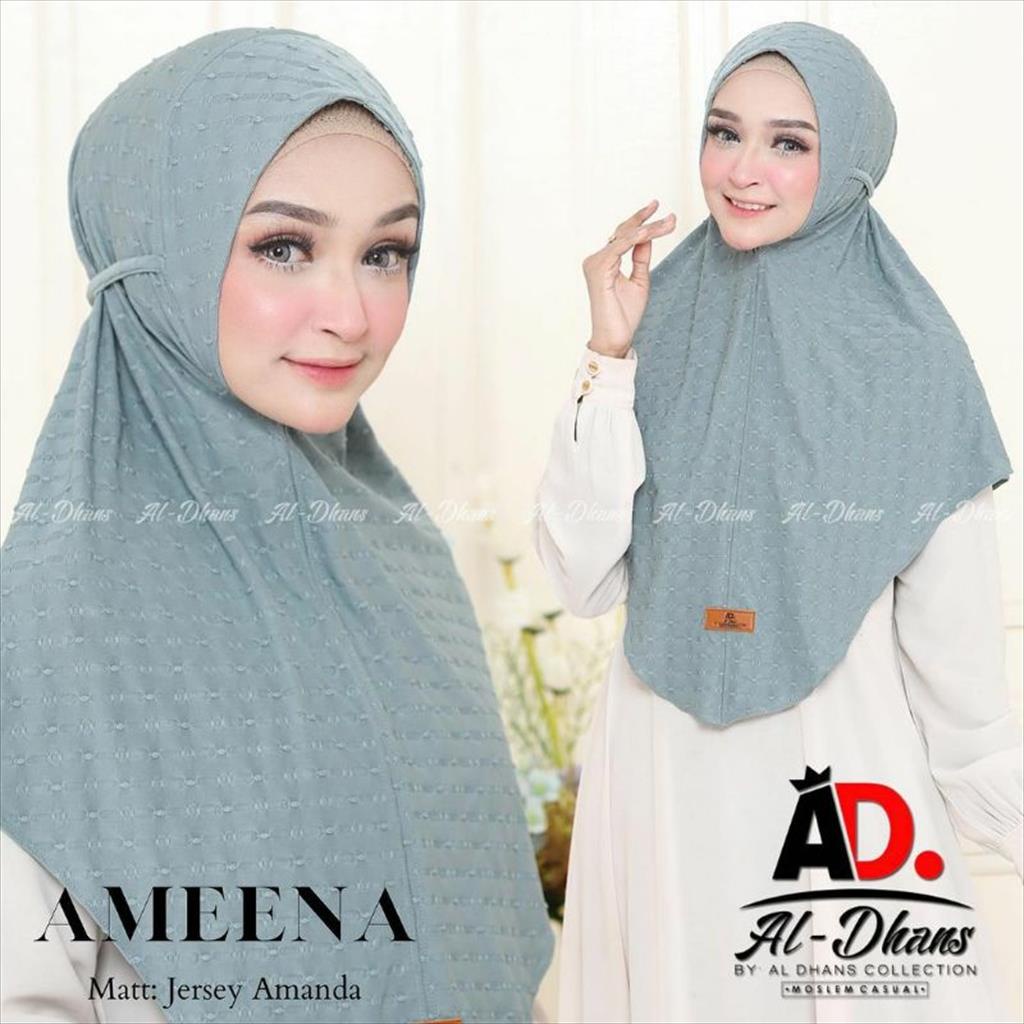 (Original Al-Dhans) Hijab Instan Bergo Ameena by Al-Dhans Hijab - Jersey Amanda