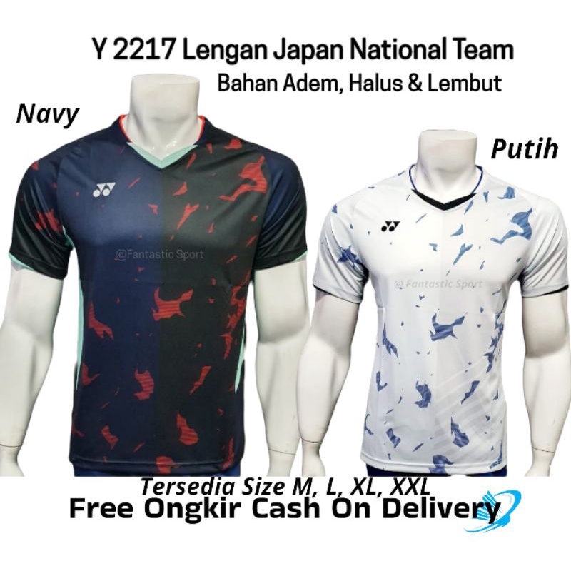 [COD] PUSAT KAOS BADMINTON PRIA GRADE ORIGINAL | BAJU BULUTANGKIS TIM NASIONAL JAPAN Y 2217 LENGAN |
