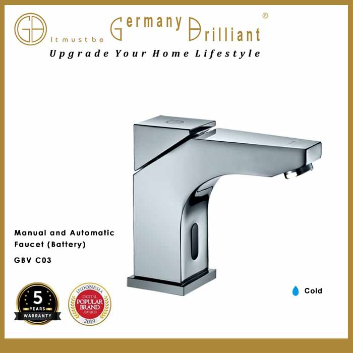 Germany Brilliant Kran Wastafel Sensor Otomatis Kuningan - Automatic Sensor GBVC03