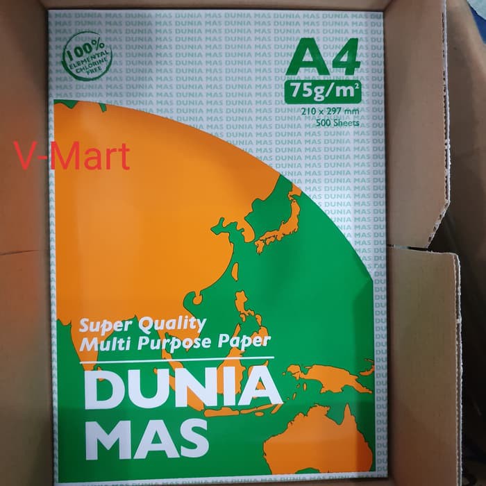 

Dijual Kertas Hvs A4 Dunia Mas 75 gsm bukan 70 gsm khusus gojeg Limited