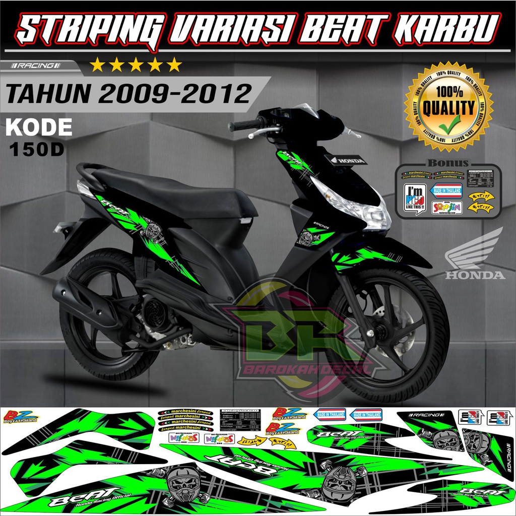 Striping Beat Karbu Stiker Lis Motor Beat Karbu kode 150