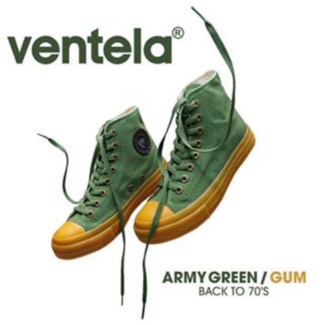 VENTELA BTS  70 S HIGH ARMY  GUM SEPATU  SNEAKER LOKAL 