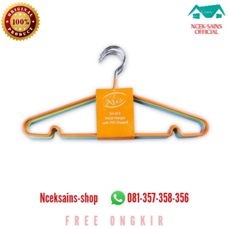 Kris hanger besi 40cm gantungan baju 6 pcs premium