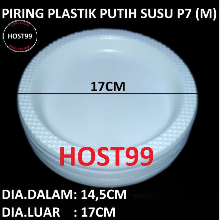 PIRING PLASTIK PUTIH SUSU P7 SEDANG MEDIUM KUE ULTAH
