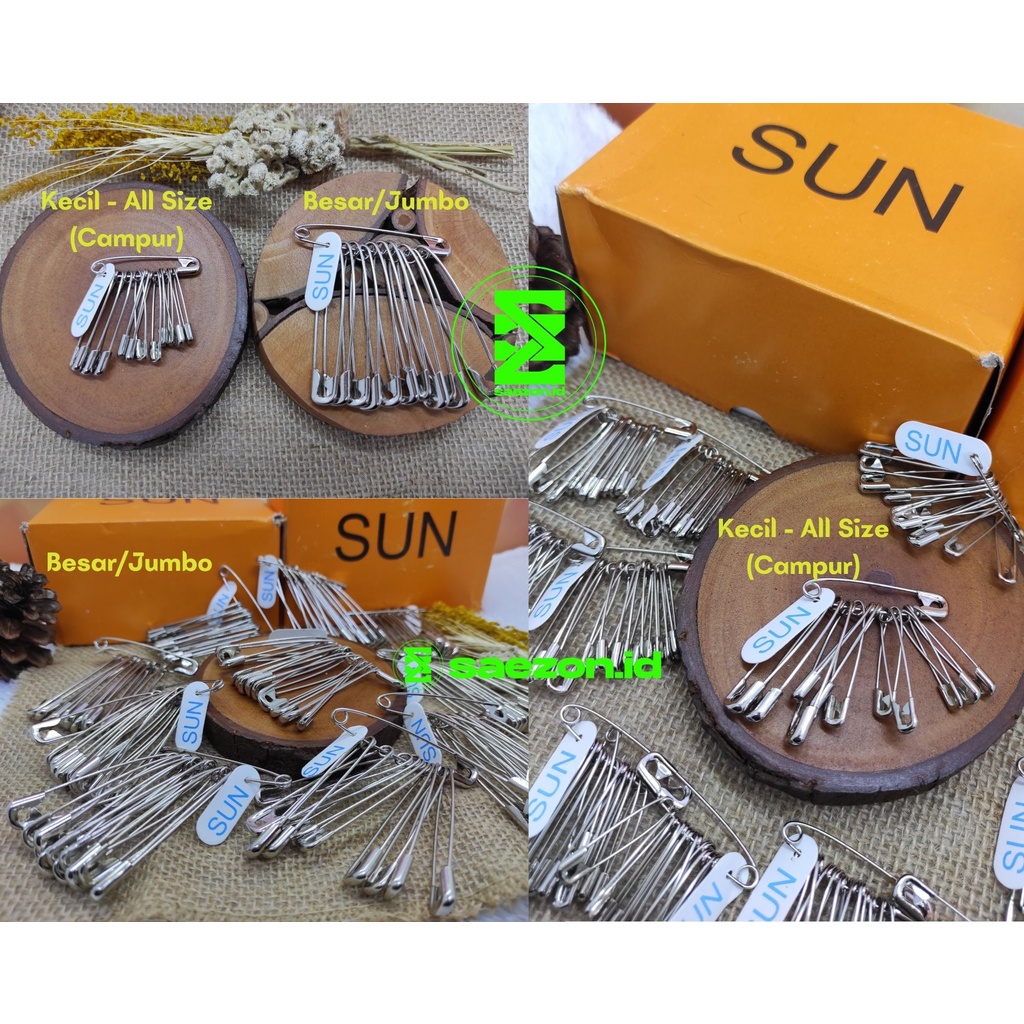 1 SET 12 PCS PENITI SUN JUMBO DAN ALL SIZE CAMPUR (KECIL-BESAR) WARNA SILVER IMPORT PREMIUM / PENITI